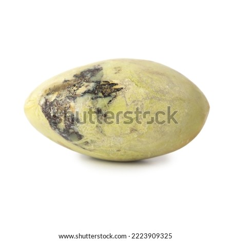 Mineral natural semiprecious stone green opal gemstone. Isolated on a white background. Geology.
