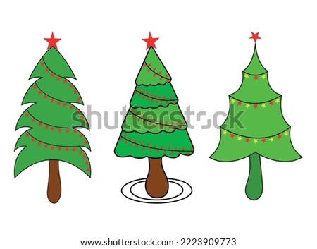 Coloring Christmas Tree Vector illustration