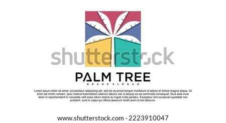 Creative palm tree logo design template with unique concept Premium vektor