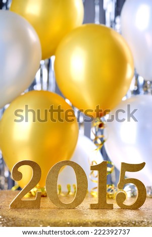 New Year 2015 decoration with balloon