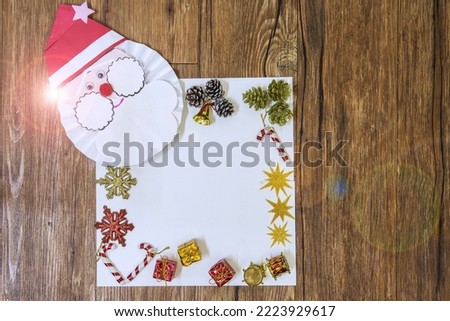 Santa Claus and snow man use for decoration card, banner and background. Merry Christmas and Happy New Year 2023.
