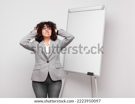  feeling frustrated and annoyed, sick and tired of failure, fed-up with dull, boring tasks Royalty-Free Stock Photo #2223950097