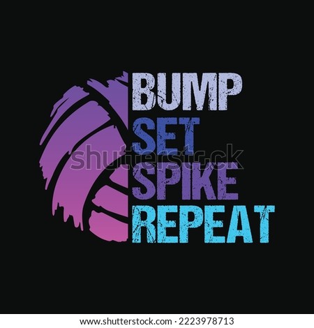 Girls Volleyball Bump Set Spike Repeat Blue Purple Teen svg cutting files