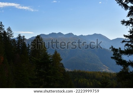 Beautiful landscape around Altrei in Southtyrol with mountains at autumn
