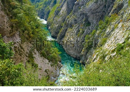 canyons of montenegro in autumn and nature around them