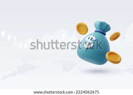 3D Vector Pouch Money bag and coins, Online payment, Business and finance concept. Eps 10 Vector. Royalty-Free Stock Photo #2224062675