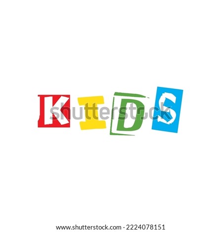 kids text on white background.