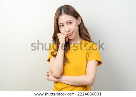 A unhappy young woman feeling upset and have bad mood Royalty-Free Stock Photo #2224086031