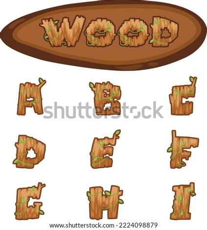 Illustration Isolated Alphabet Letter wood concept vector