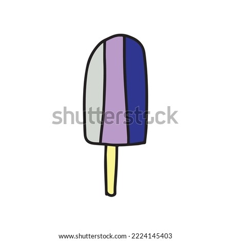 Hand drawn ice cream cone snack food and drink line doodles. sign or doodles element design vector