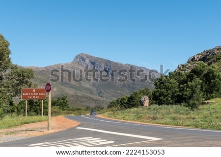 Northern start of the Bainskloof Pass between Ceres and Wellington in the Western Cape Province. A vehicle is visible