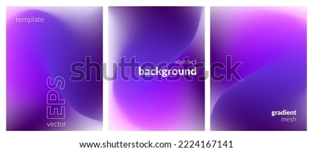 Abstract liquid background. Variation set. Purple color blend. Blurred fluid colours. Gradient mesh. Modern design template for posters, ad banners, brochures, flyers, covers, websites. Vector image Royalty-Free Stock Photo #2224167141
