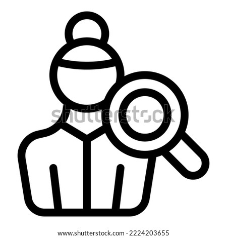 Search babysitter icon outline vector. Baby education. Woman kid