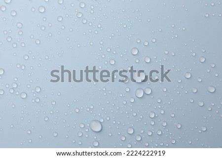 Many water drops on white background, top view Royalty-Free Stock Photo #2224222919
