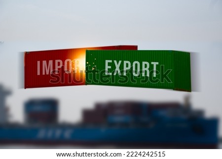 Container import and export business logistic industry commerce transport economy concept.