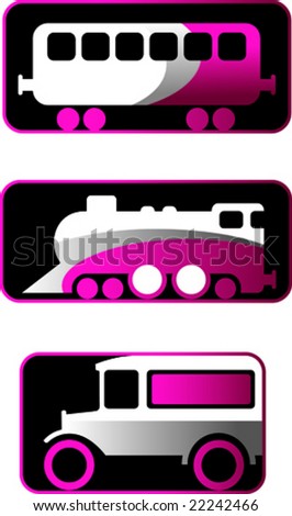 Vehicle icons. Vector illustration.