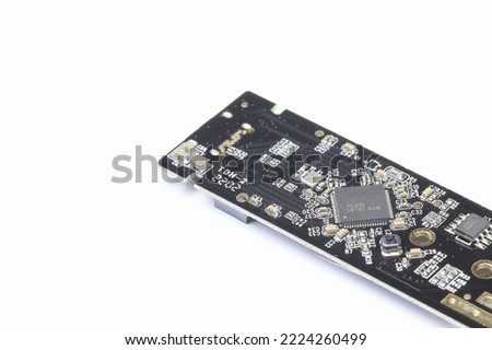 The M.2 to usb type-C adapter for convert interface from NVME PCIe  M2 to USB interface isolated on white background