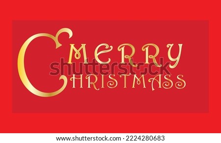 merry christmass golden alphabet design isolated by red , golden font, icon, handwriting