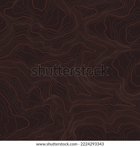 Vector brown background with black textured topographical contour of Kanchenjunga
