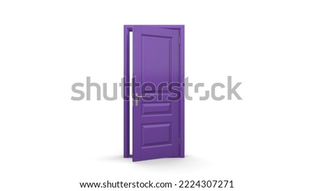 open closed door illustration , entrance realistic doorway isolated obackground 3d