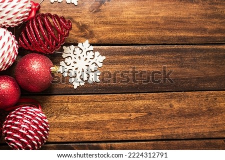 Christmas rustic background with snowflakes