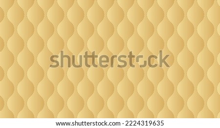 Simple upholstery quilted background. Gold leather texture sofa backdrop. Vector illustration Royalty-Free Stock Photo #2224319635