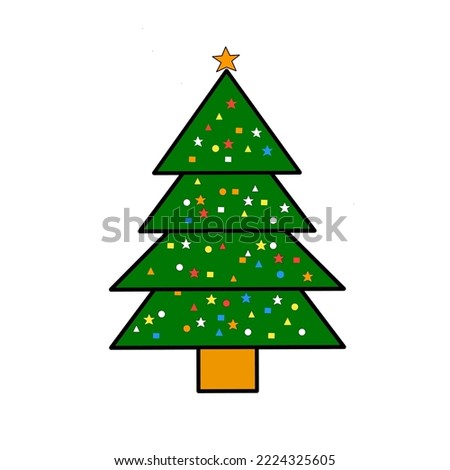simple design christmas tree illustration vector