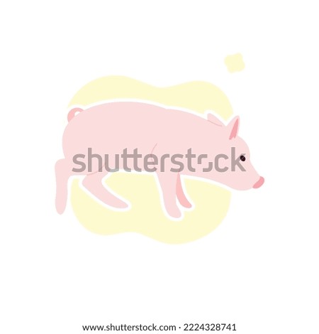 Cute pig simple isolated vector design image