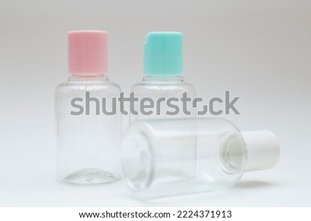 Transparent 3 bottles for cosmetics