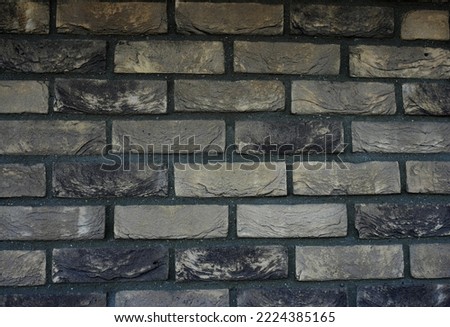 Seamless texture Brick Stone Black Grey color. Tiling  for background pattern. Rectangle mosaic tiles wall high resolution. 
