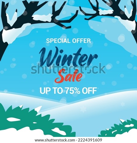 Winter sale Special Offer concept banner design template.