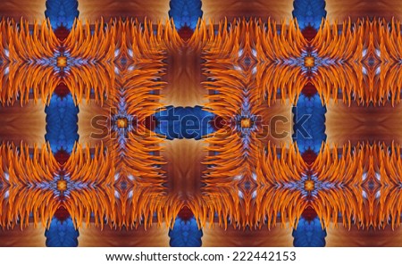 Seamless pattern made from Colorful chicken feather