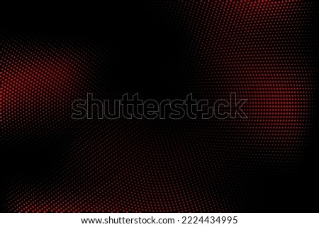 Halftone texture with red dots on a black background. Minimalism, vector. Background for posters, sites, business cards, postcards, interior design