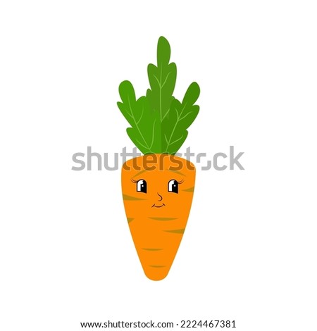 Carrot Cartoon  . Vector Illustration.happy orange carrot vegetable cute character