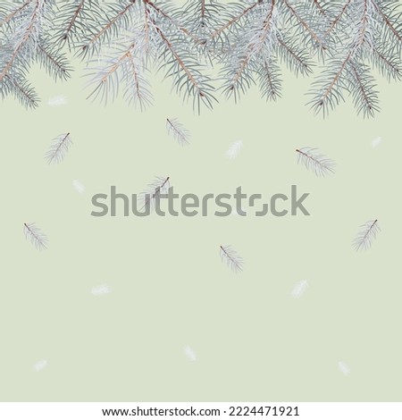 Festive Christmas wallpaper with fir branches design for wrapping and textile, fabric