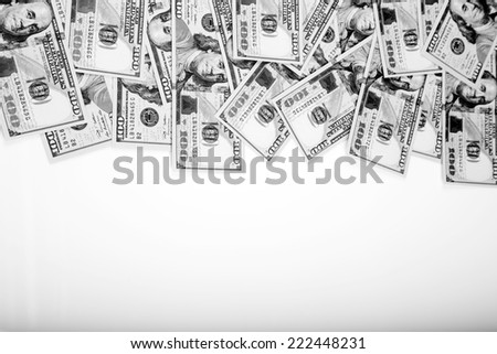 Dollars Photography: Frame of 100 dollars banknotes