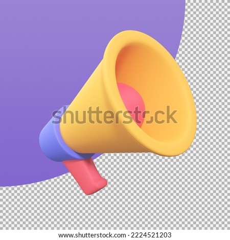 megaphone announcement product promotion alert. 3d illustration with clipping path.
