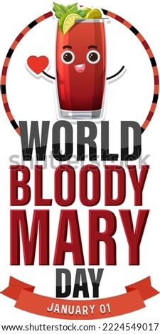 Happy national bloody mary day icon illustration