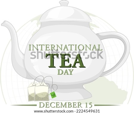 International tea day text banner design illustration