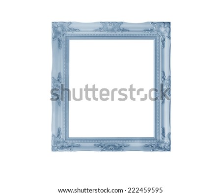 Blue frame isolated on white background.
