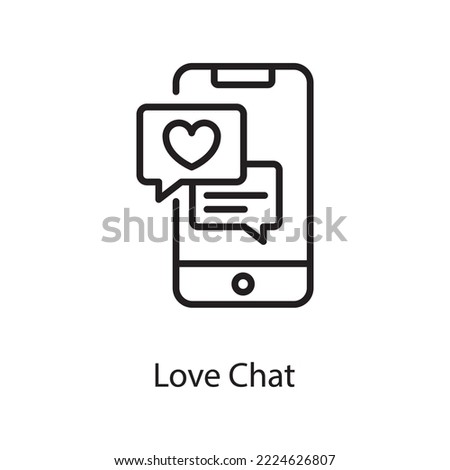 Love Chat Vector Outline Icon Design illustration. Love Symbol on White background EPS 10 File