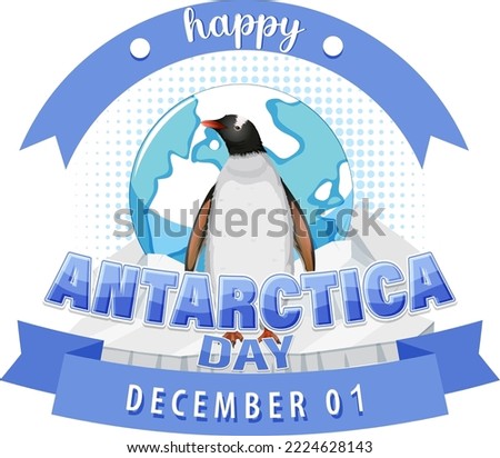 Happy Antarctica day poster design illustration