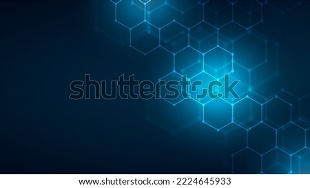 Abstract blue technology hexagonal background  Royalty-Free Stock Photo #2224645933