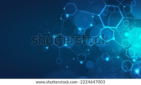 Abstract background hexagon network technology  Royalty-Free Stock Photo #2224647003