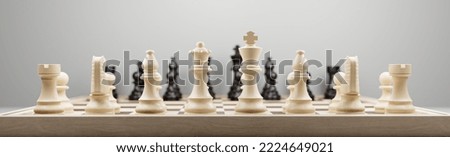 Close-Up White Chess Pieces Font And Black Chess Pieces Back On The Chessboard 4k