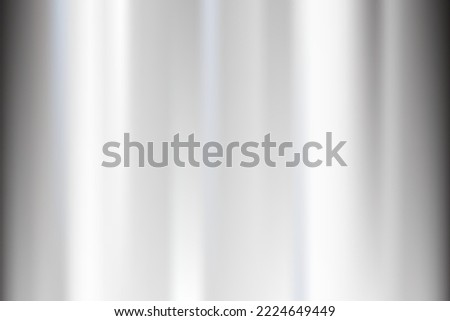 Silver foil background. Metal textured shiny gradient. Stainless glossy surface with reflection. Realistic chrome backdrop. Vector illustration Royalty-Free Stock Photo #2224649449