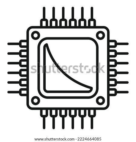 Central processor icon outline vector. Chip circuit. Digital board
