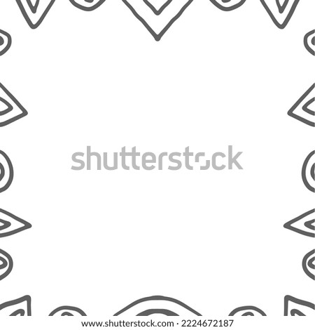 black and white vector doodle frame