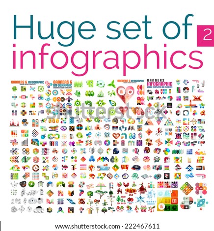 Huge mega set of infographic templates, set 2 Royalty-Free Stock Photo #222467611