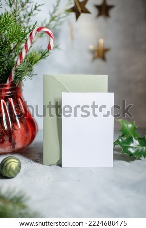 Mockup of christmas card, christmas party invitation, letter or postcard